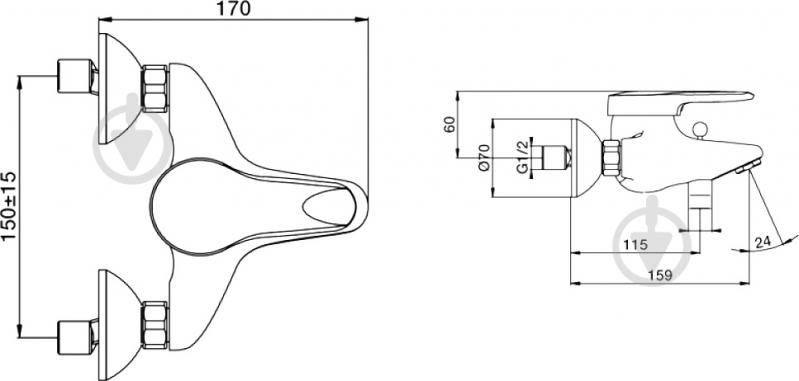 Смеситель для ванны Jacob Delafon Kandel E664RU-CP - фото 3