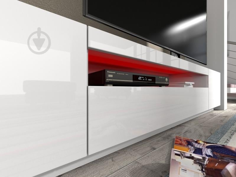 Тумба под ТВ BIM Furniture 200 3д 2000x420x370 мм белый матовый/белый глянец(TV200BB_LED) - фото 5 Тумба под ТВ BIM Furniture 200 3д 2000x420x370 мм белый матовый/белый глянец(TV200BB_LED) - фото 5