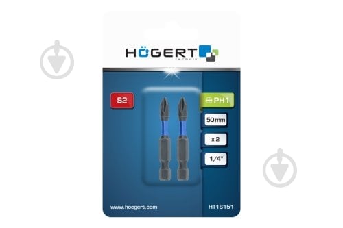 Бита ударная HOEGERT PH1 50 мм 2 шт. HT1S151 - фото 2