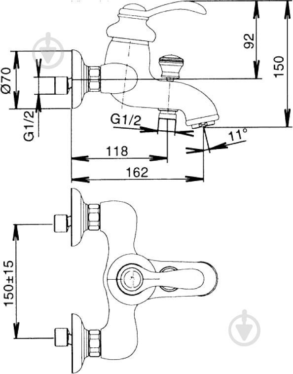 Смеситель для ванны Jacob Delafon Fairfax E71090-CP - фото 3
