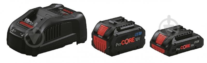 Набір акумуляторів Bosch Professional 14,4/18,0V 1 x ProCORE18V 4.0Ah + 1 x ProCORE18V 5.5Ah + Зарядний - фото 1 Набір акумуляторів Bosch Professional 14,4/18,0V 1 x ProCORE18V 4.0Ah + 1 x ProCORE18V 5.5Ah + Зарядний - фото 1