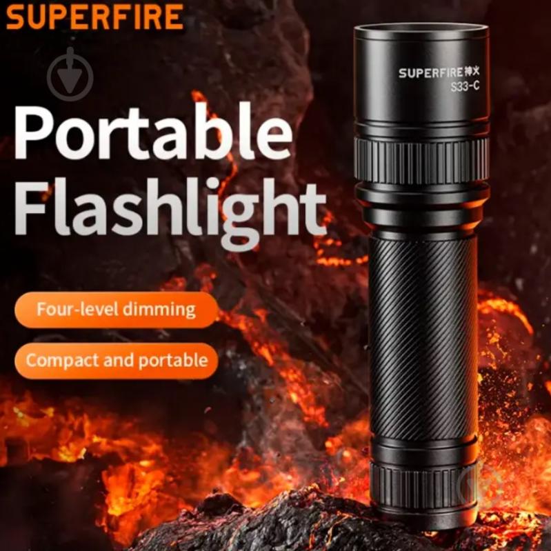 Фонарик аккумуляторный SuperFire SuperFire 210 Lm [019] Black S33-C - фото 2