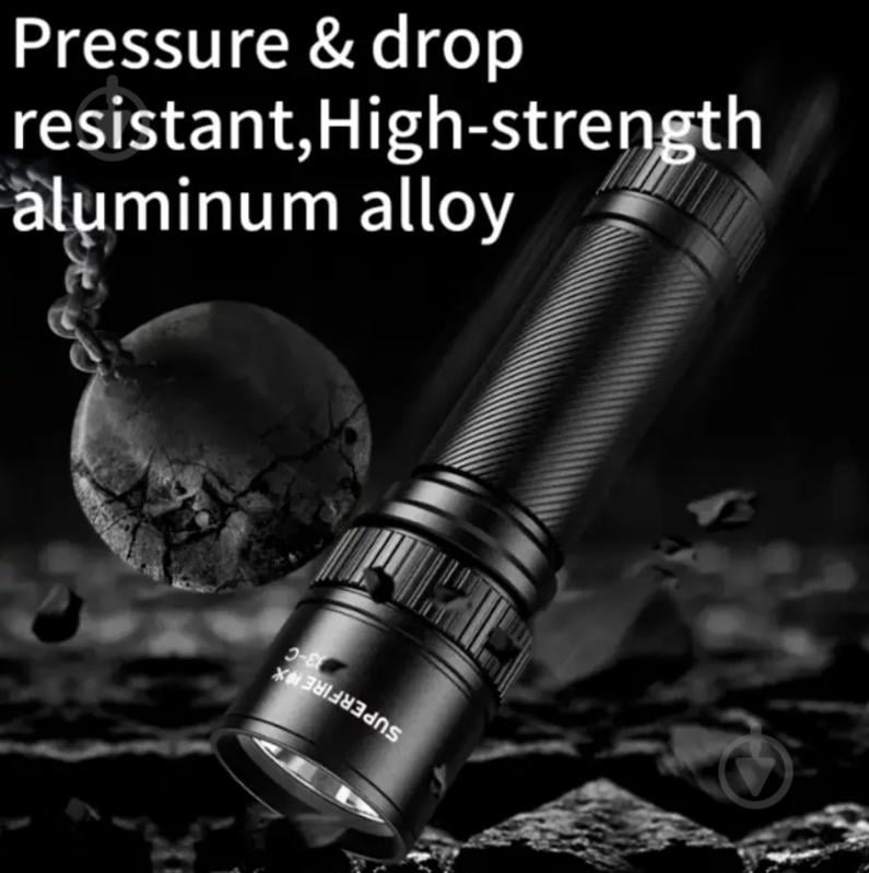 Фонарик аккумуляторный SuperFire SuperFire 210 Lm [019] Black S33-C - фото 4