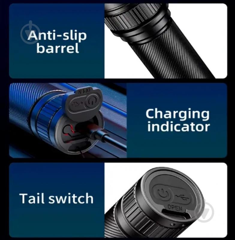 Фонарик аккумуляторный SuperFire SuperFire 210 Lm [019] Black S33-C - фото 3