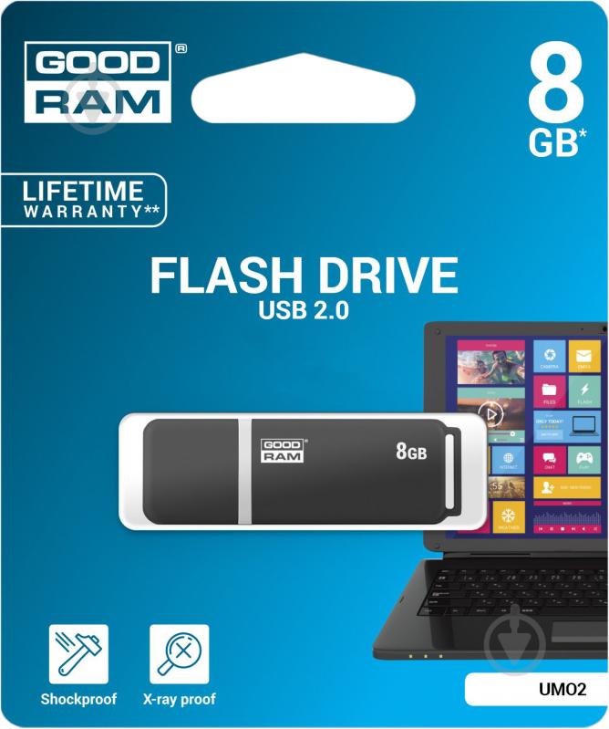 Флеш-память GOODRAM UMO2 8 ГБ USB 2.0 graphite (UMO2-0080E0R11) - фото 2