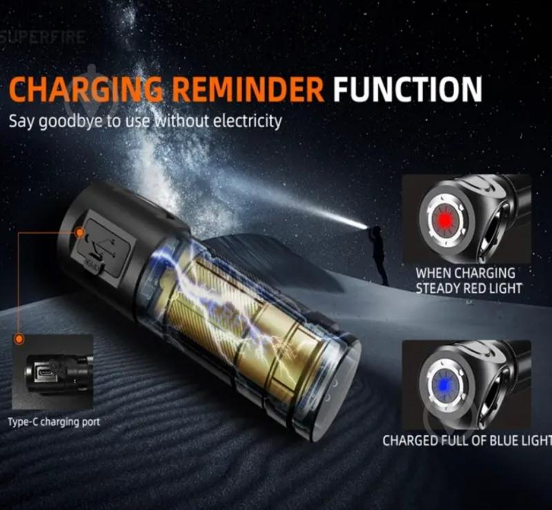 Фонарик аккумуляторный SuperFire 460 Lm черный TH03 - фото 3