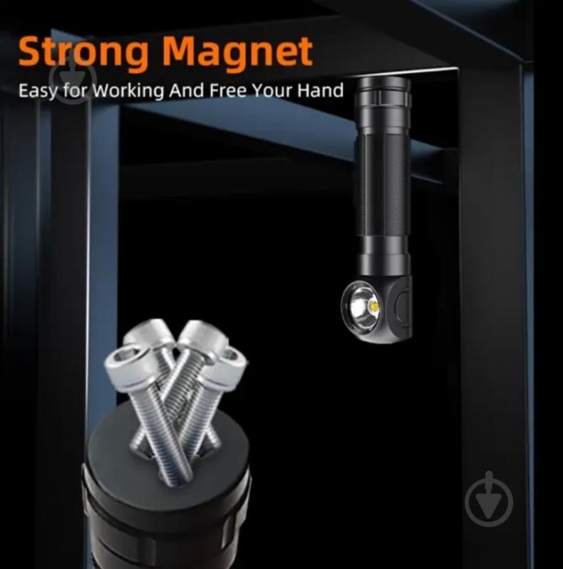 Фонарь рабочий SuperFire 600 Lm черный TH04 - фото 4 Фонарь рабочий SuperFire 600 Lm черный TH04 - фото 4