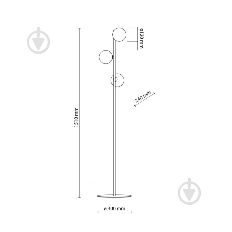 Торшер TK Lighting ESTERA 5718 3 x G9 чорний/бурштин 5718 - фото 4