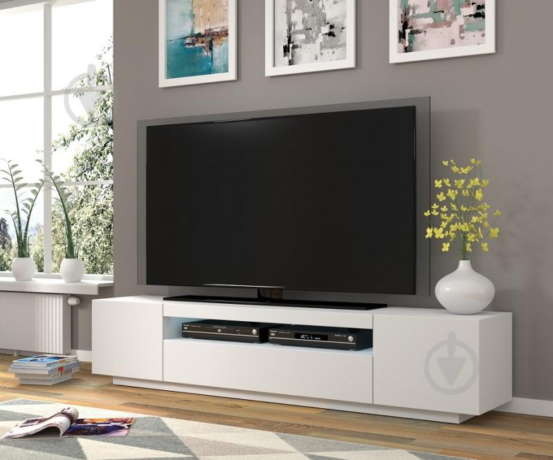 Тумба під ТВ BIM Furniture Aura 3д 2000x420x370 мм білий матовий(TV_STAND_AURA_200_WHITE_MAT_LE) - фото 4 Тумба під ТВ BIM Furniture Aura 3д 2000x420x370 мм білий матовий(TV_STAND_AURA_200_WHITE_MAT_LE) - фото 4