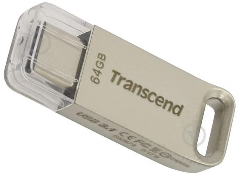 Флеш-память Transcend JetFlash 850 64 ГБ USB Type-C silver (TS64GJF850S) - фото 1