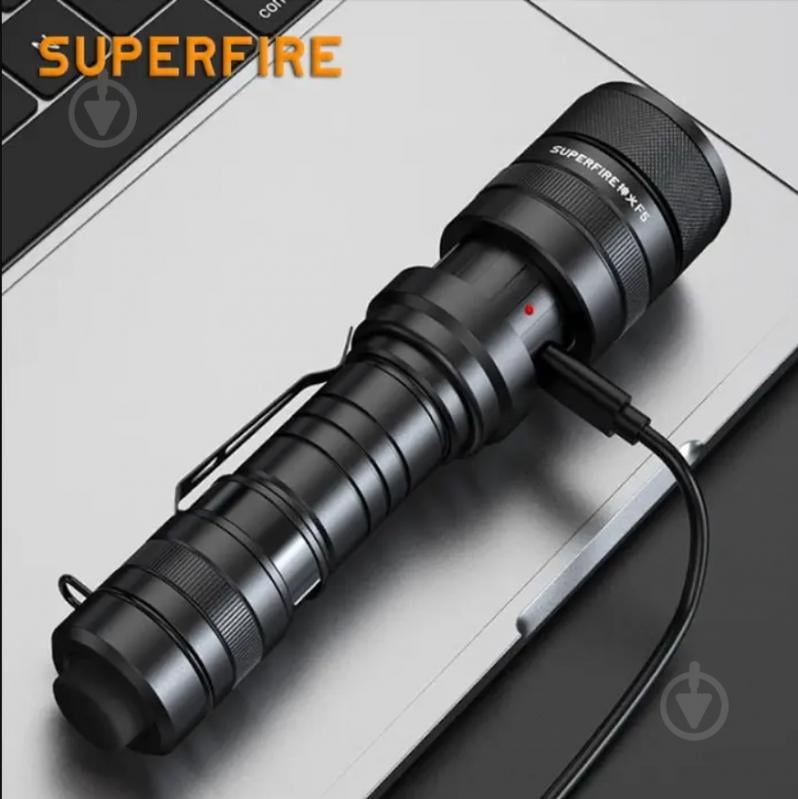 Фонарик аккумуляторный SuperFire 1100 Lm черный F5 - фото 4 Фонарик аккумуляторный SuperFire 1100 Lm черный F5 - фото 4