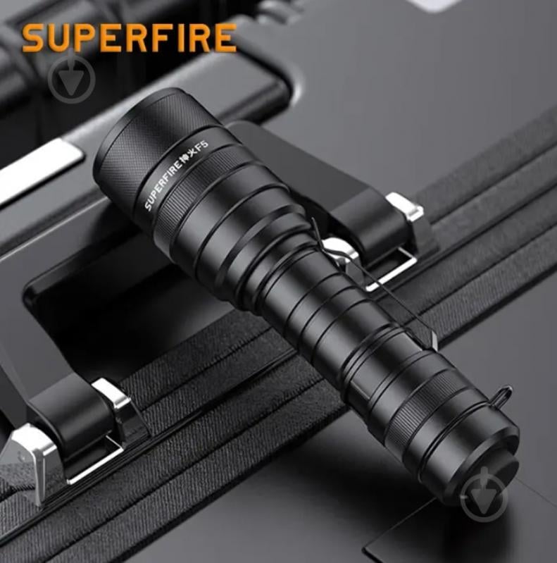 Фонарик аккумуляторный SuperFire 1100 Lm черный F5 - фото 2 Фонарик аккумуляторный SuperFire 1100 Lm черный F5 - фото 2