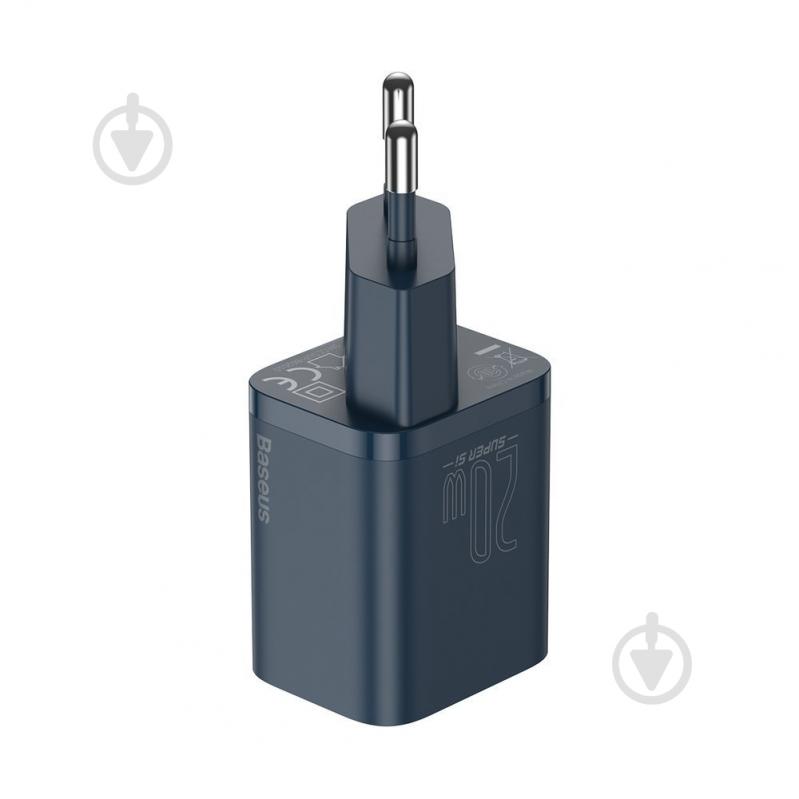 Сетевое зарядное устройство BASEUS Super Si 1C 20W With Simple Wisdom Data Cable Type-C/iP 1m Blue - фото 3 Сетевое зарядное устройство BASEUS Super Si 1C 20W With Simple Wisdom Data Cable Type-C/iP 1m Blue - фото 3