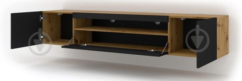 Тумба под ТВ BIM Furniture Auris 3д 2000x420x370 мм дуб артизан/черный матовый (TV_STAND_AURA_200_ARTISAN_EICH) - фото 3 Тумба под ТВ BIM Furniture Auris 3д 2000x420x370 мм дуб артизан/черный матовый (TV_STAND_AURA_200_ARTISAN_EICH) - фото 3