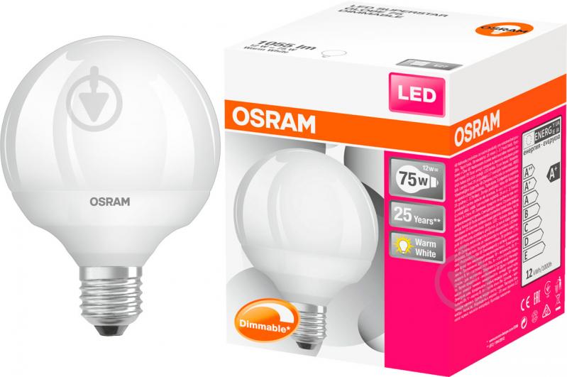 Лампа світлодіодна Osram Dimmable 12 Вт G95 матова E27 220 В 2700 К 4052899961159 - фото 1