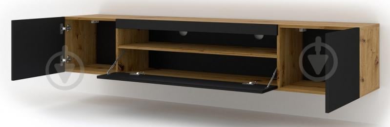 Тумба под ТВ BIM Furniture Aura 3д 2000x420x370 мм дуб артизан/черный матовый (TV_STAND_AURA_200_ARTISAN_EICH) - фото 4 Тумба под ТВ BIM Furniture Aura 3д 2000x420x370 мм дуб артизан/черный матовый (TV_STAND_AURA_200_ARTISAN_EICH) - фото 4