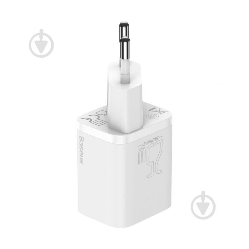 Сетевое зарядное устройство BASEUS Super Si Quick Charger 1C 25W EU White - фото 3