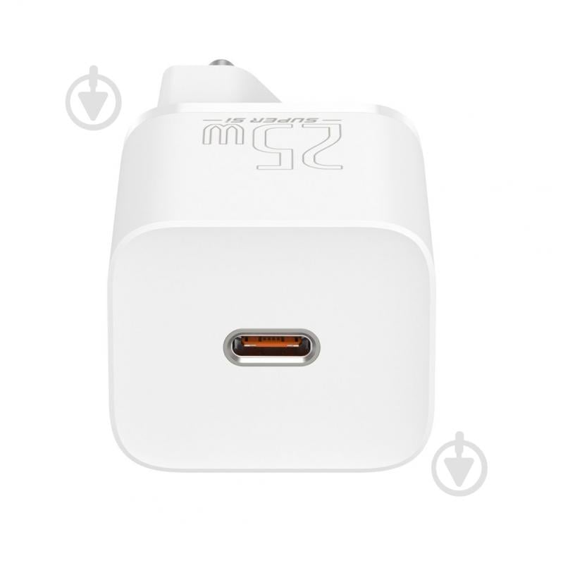 Сетевое зарядное устройство BASEUS Super Si Quick Charger 1C 25W EU White - фото 4