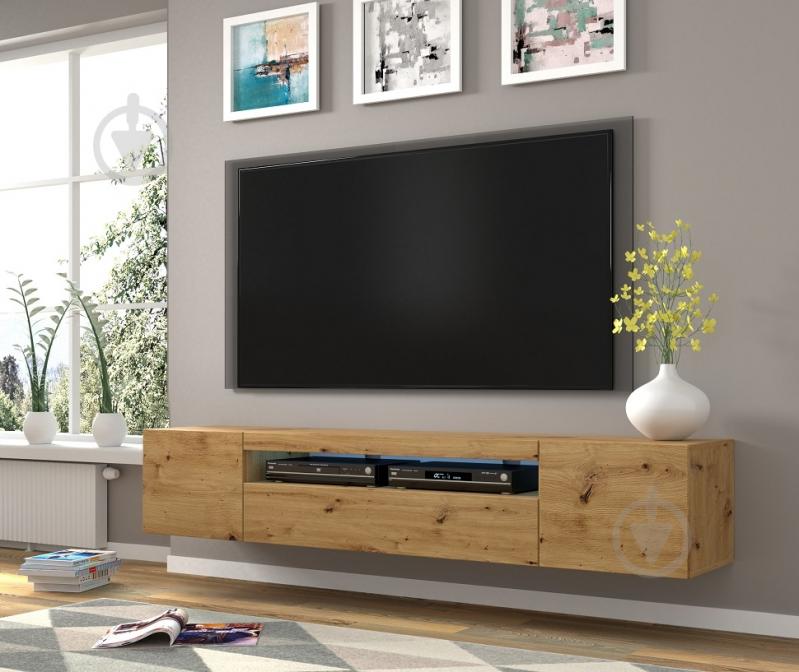Тумба під ТВ BIM Furniture Aura 3д 2000x420x370 мм дуб артізан(TV_STAND_AURA_200_ARTISAN_EICH) - фото 5