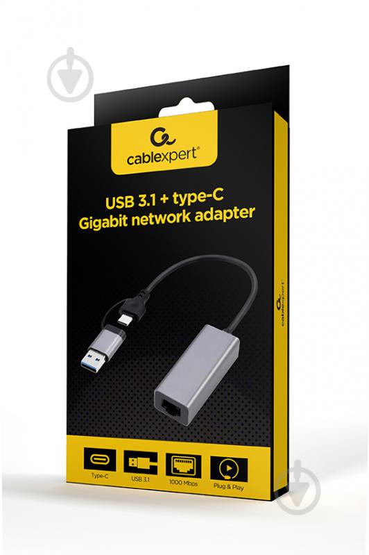 Адаптер Cablexpert A-USB3AC-LAN-01 USB type-A / type-C - фото 2