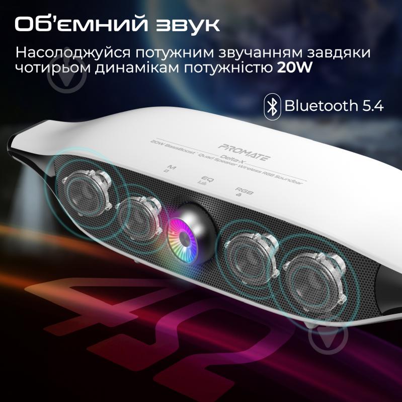 Саундбар Promate Delta-X 20W white (delta-x.white) - фото 2