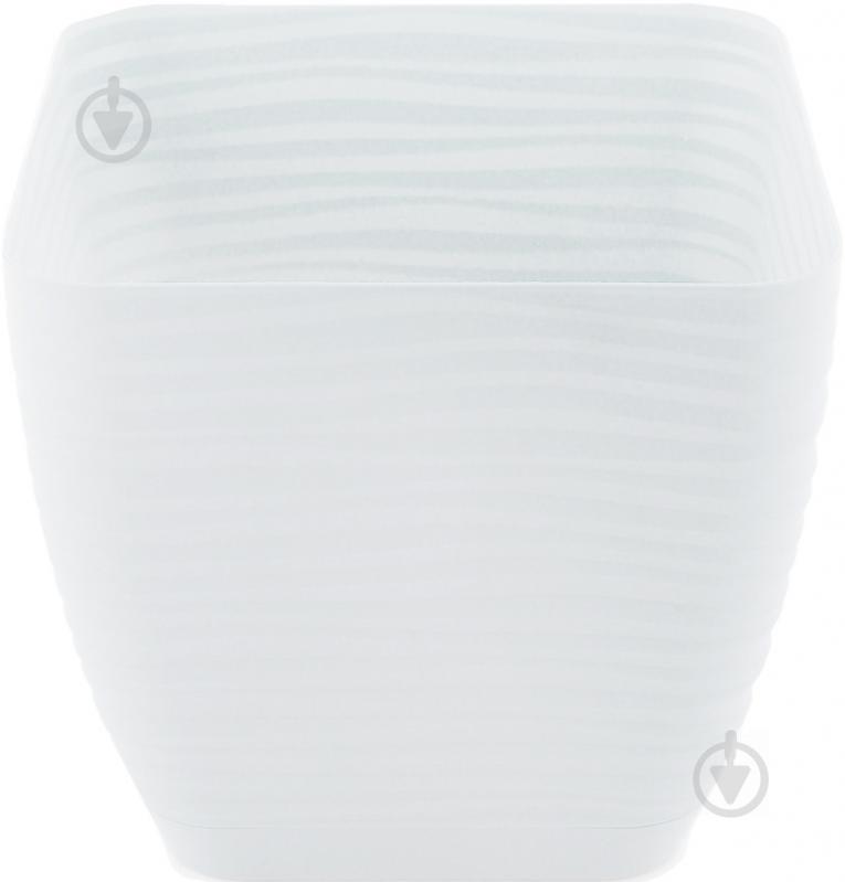 Вазон пластиковий Form Plastic Сахара міні Квадро-11 квадратний 0,8 л білий - фото 3