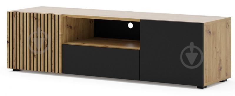Тумба під ТВ BIM Furniture Auris 3д 1500x420x420 мм чорний матовий/дуб артізан(AURIS_RTV_150_ARTISAN_OAK) - фото 1 Тумба під ТВ BIM Furniture Auris 3д 1500x420x420 мм чорний матовий/дуб артізан(AURIS_RTV_150_ARTISAN_OAK) - фото 1