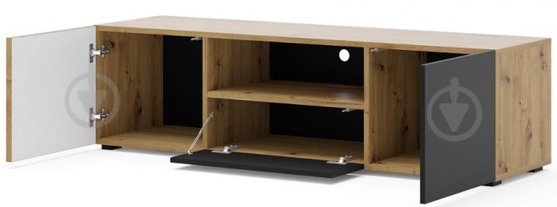 Тумба під ТВ BIM Furniture Auris 3д 1500x420x420 мм чорний матовий/дуб артізан(AURIS_RTV_150_ARTISAN_OAK) - фото 2 Тумба під ТВ BIM Furniture Auris 3д 1500x420x420 мм чорний матовий/дуб артізан(AURIS_RTV_150_ARTISAN_OAK) - фото 2