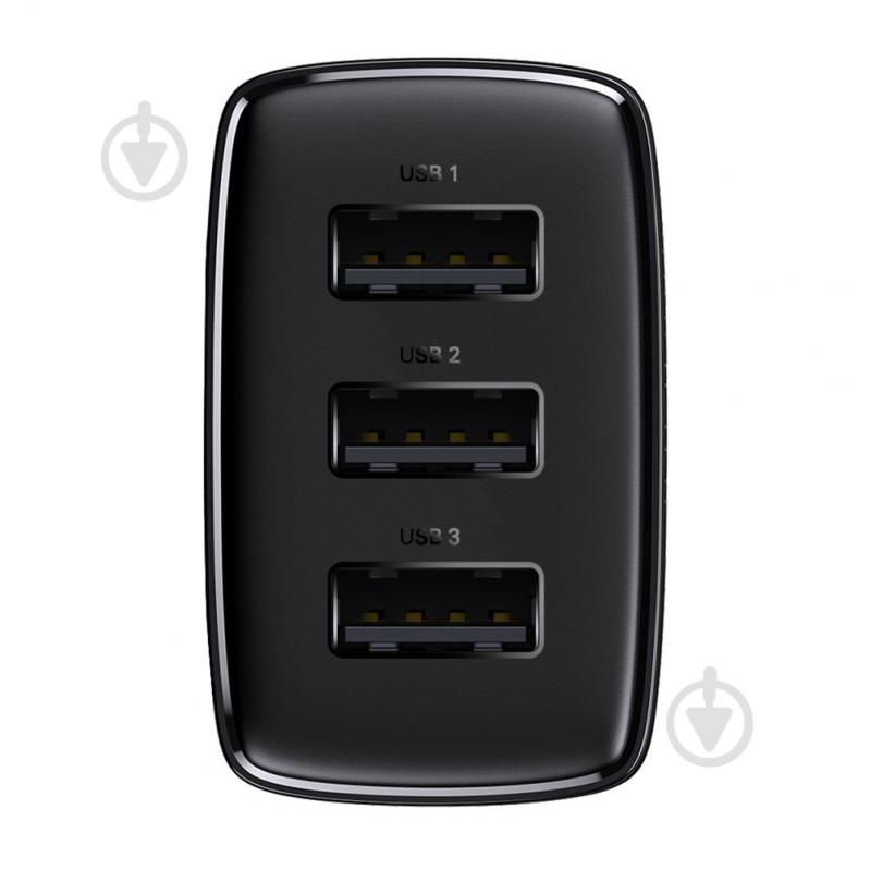 Сетевое зарядное устройство BASEUS Compact Charger 3U 17W EU Black - фото 3