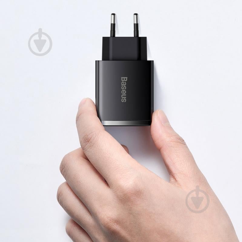 Сетевое зарядное устройство BASEUS Compact Quick Charger 2U+C 30W EU Black - фото 11