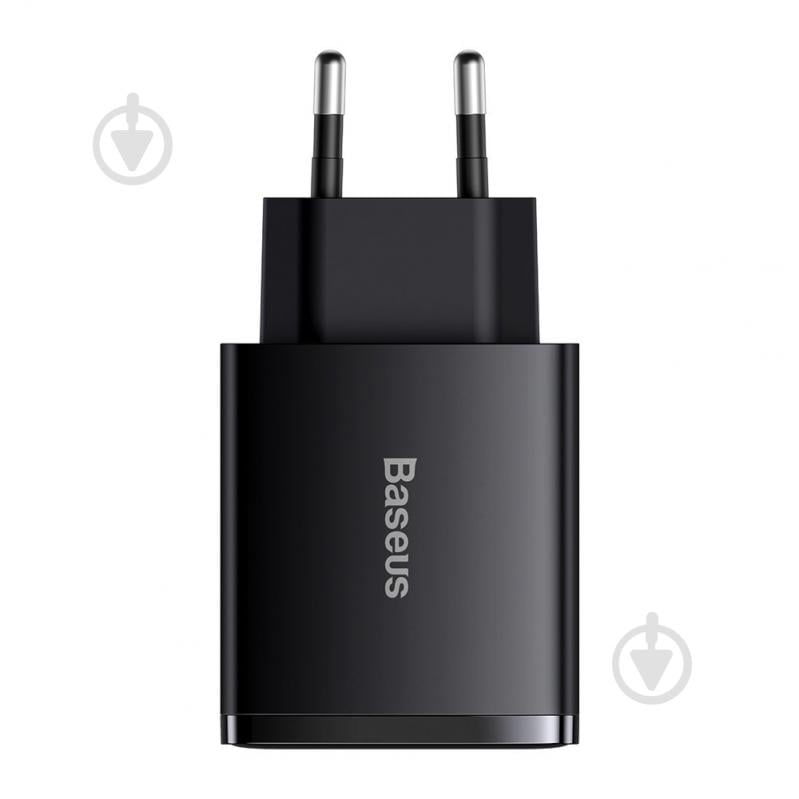 Сетевое зарядное устройство BASEUS Compact Quick Charger 2U+C 30W EU Black - фото 2