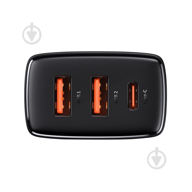 Сетевое зарядное устройство BASEUS Compact Quick Charger 2U+C 30W EU Black - фото 3