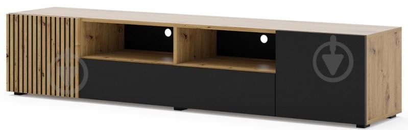 Тумба под ТВ BIM Furniture Auris 3д 2000x420x420 мм черный матовый/дуб артизан(AURIS_RTV_200_ARTISAN_OAK) - фото 1 Тумба под ТВ BIM Furniture Auris 3д 2000x420x420 мм черный матовый/дуб артизан(AURIS_RTV_200_ARTISAN_OAK) - фото 1