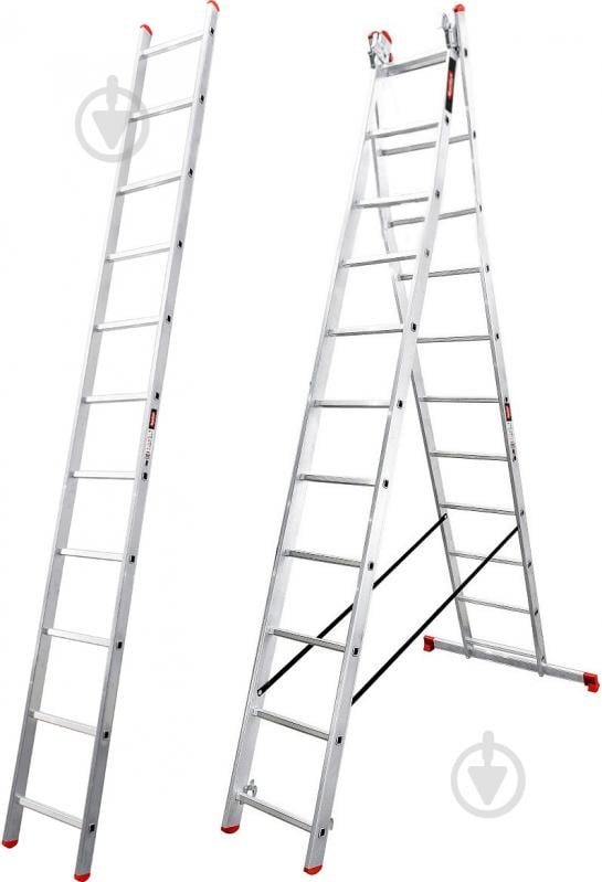 Лестница 3-секционная универсальная BauGut Meister 3T 3х11 (90221488) - фото 2