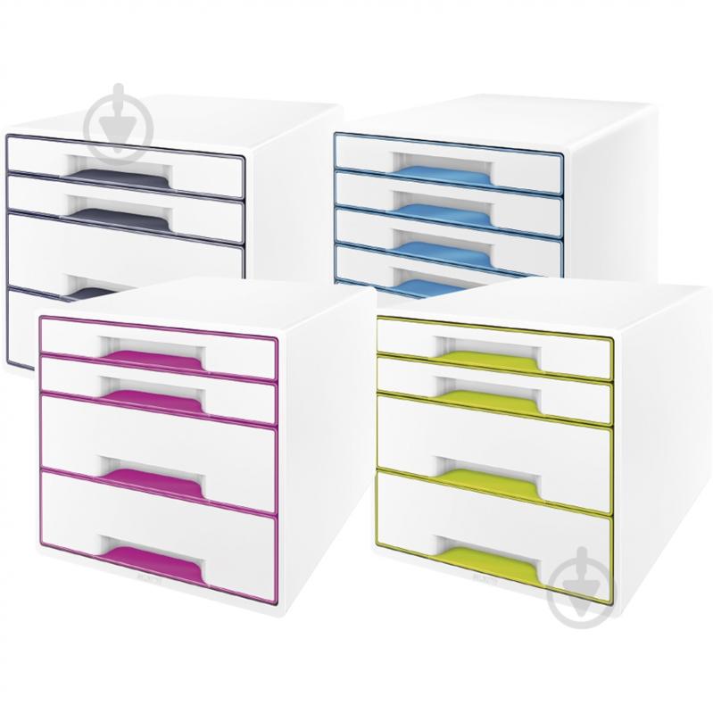 Бокс для бумаги с 4 ящиками WOW CUBE белый 5213-20-01 Leitz - фото 2 Бокс для бумаги с 4 ящиками WOW CUBE белый 5213-20-01 Leitz - фото 2