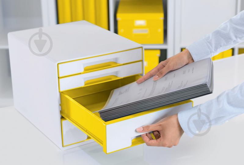 Бокс для бумаги с 4 ящиками WOW CUBE желтый 5213-20-16 Leitz - фото 4 Бокс для бумаги с 4 ящиками WOW CUBE желтый 5213-20-16 Leitz - фото 4