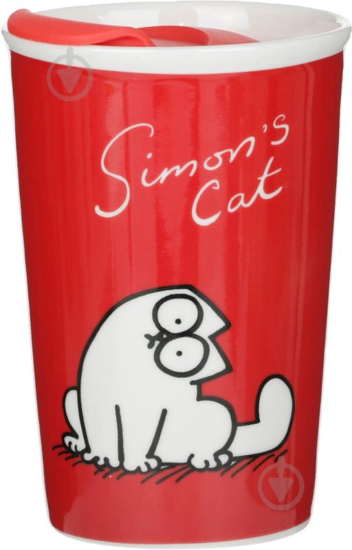 Чашка з кришкою Simon's Cat Serious 400 мл SL-V16 - фото 1