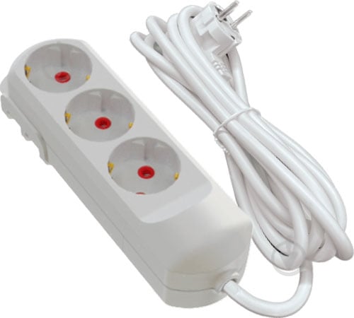 Удлинитель Neomax с заземлением 3 гн. белый 3 м NX501303E - фото 1