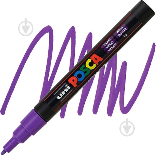 Маркер UNI POSCA 0.9-1.3мм PC-3M.Violet фиолетовый - фото 5 Маркер UNI POSCA 0.9-1.3мм PC-3M.Violet фиолетовый - фото 5