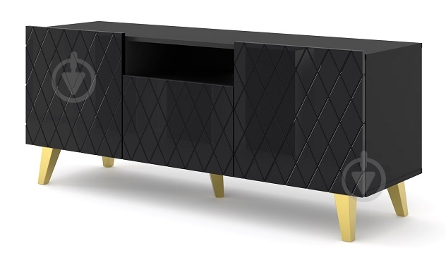 Тумба під ТВ BIM Furniture Diuna HG 1450x620x420 мм золотий/чорний матовий (DIUNA_RTV_145_3D1K_BM_BG_GL) - фото 1 Тумба під ТВ BIM Furniture Diuna HG 1450x620x420 мм золотий/чорний матовий (DIUNA_RTV_145_3D1K_BM_BG_GL) - фото 1