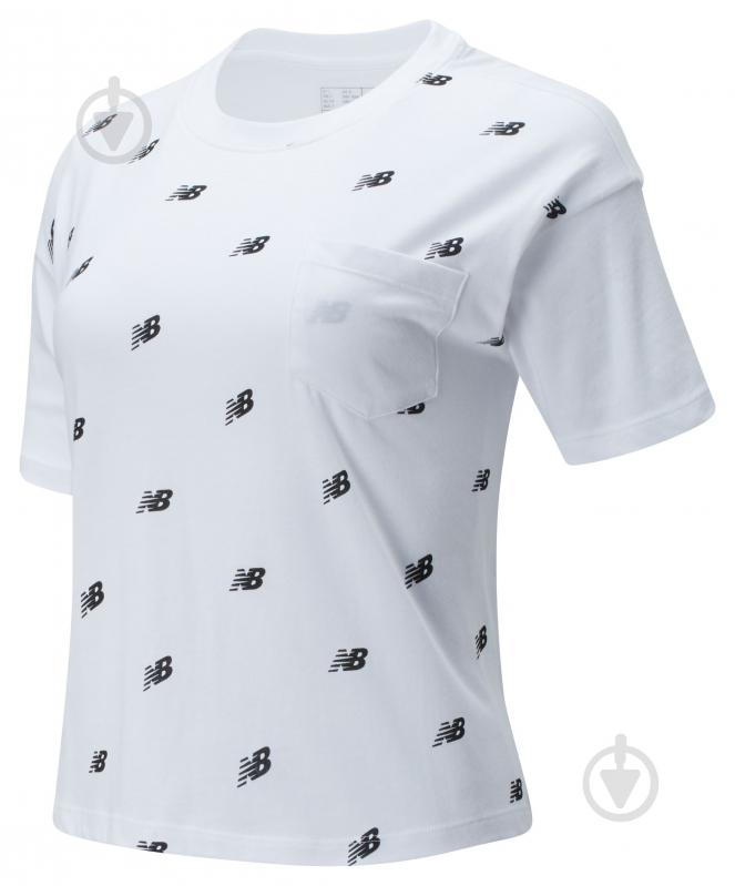 Футболка New Balance Футболка жін. NB CLASSIC OVERSIZED MINI ALL OVER NB біла WT01853WT р.XS белый - фото 1