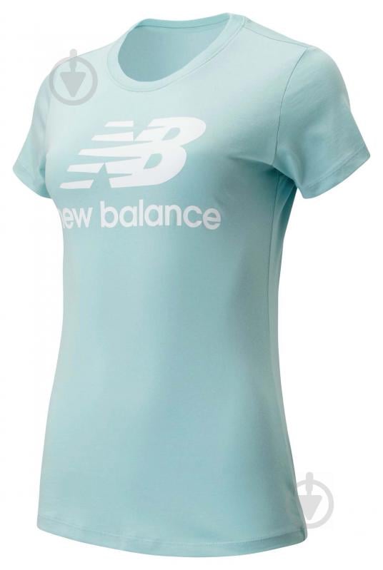 Футболка New Balance Футболка жін. ESSENTIALS STACKED LOGO св.блак. WT91546DRZ р.XS блакитний - фото 1