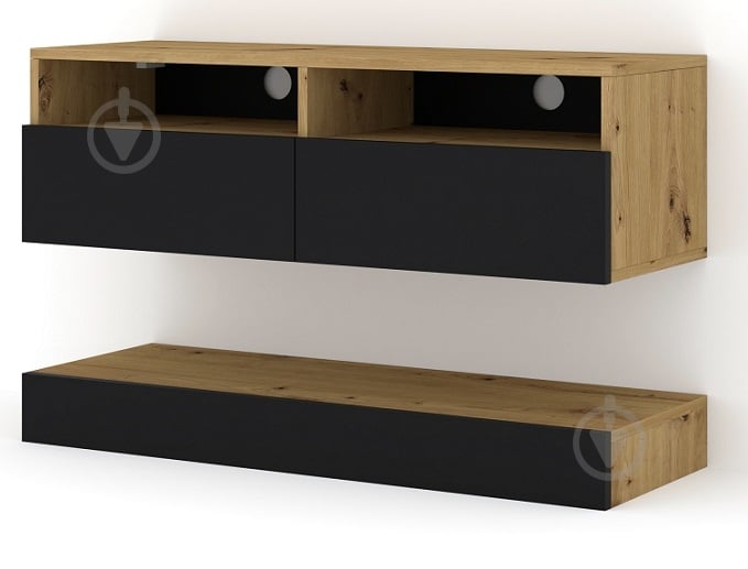 Тумба під ТВ BIM Furniture Duo 2д 1000x300x340 мм дуб артізан/чорний матовий (TV_STAND_DUO_100_PLATFORM_ARTI) - фото 1