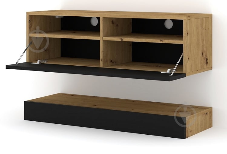 Тумба під ТВ BIM Furniture Duo 2д 1000x300x340 мм дуб артізан/чорний матовий (TV_STAND_DUO_100_PLATFORM_ARTI) - фото 2