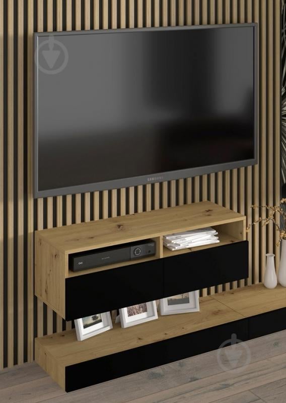 Тумба під ТВ BIM Furniture Duo 2д 1000x300x340 мм дуб артізан/чорний матовий (TV_STAND_DUO_100_PLATFORM_ARTI) - фото 4