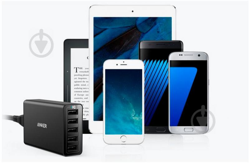 Мережевий зарядний пристрій Anker POWERPORT 5 - 40W 5-PORT USB POWER IQ V3 - фото 7