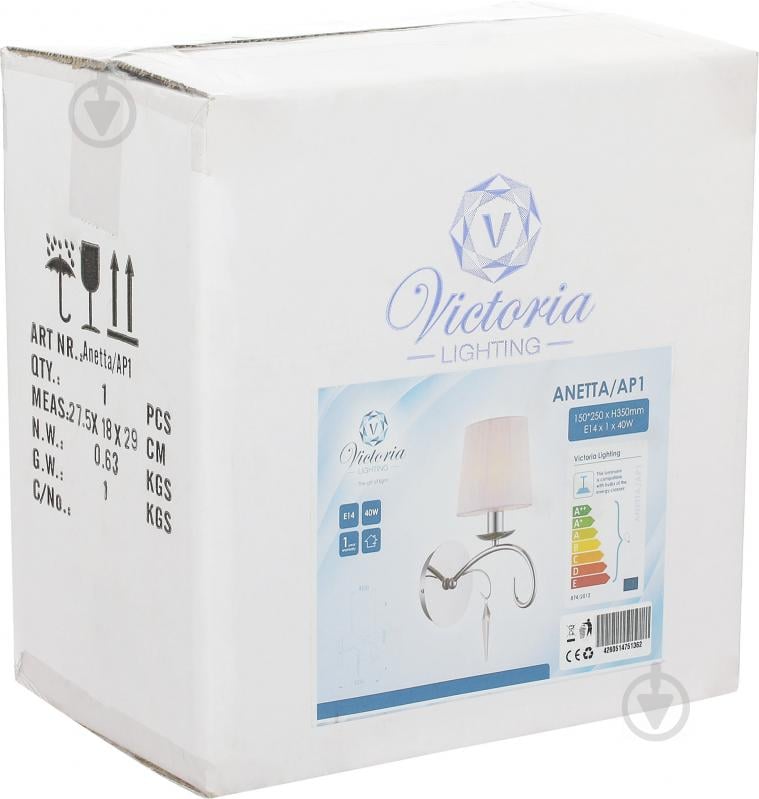 Бра Victoria Lighting 1x40 Вт E14 хром Anetta/AP1 - фото 2