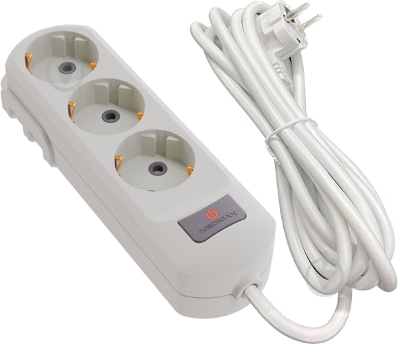 Удлинитель Neomax с заземлением 3 гн. белый 3 м NX503303E - фото 1 Удлинитель Neomax с заземлением 3 гн. белый 3 м NX503303E - фото 1