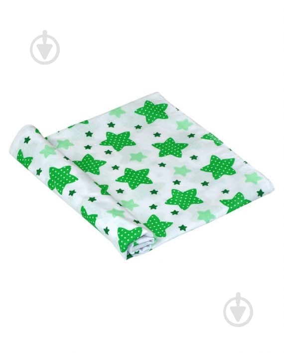 Пеленка Руно Звезды 80х95 см белый 24А_зірочки салатовий - фото 1 Пеленка Руно Звезды 80х95 см белый 24А_зірочки салатовий - фото 1