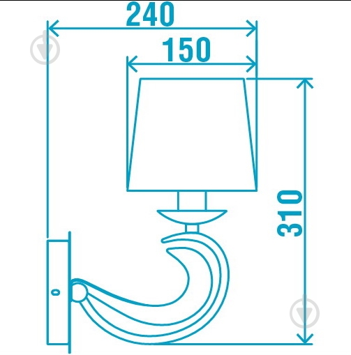 Бра Victoria Lighting 1x40 Вт E14 хром/серебро Sylvana/AP1 - фото 3